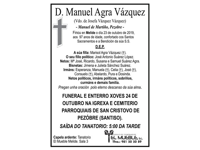 D. MANUEL AGRA VÁZQUEZ.