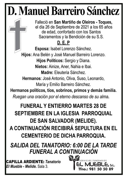 D. MANUEL BARREIRO SÁNCHEZ.