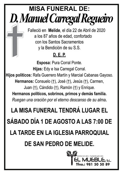D. MANUEL CARREGAL REGUEIRO.