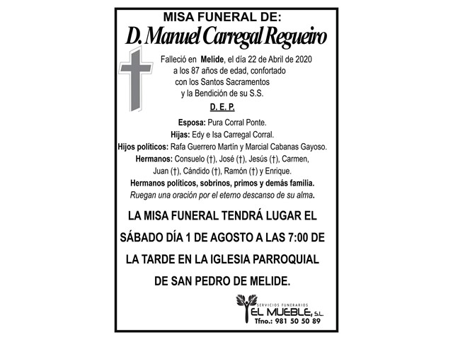 D. MANUEL CARREGAL REGUEIRO.