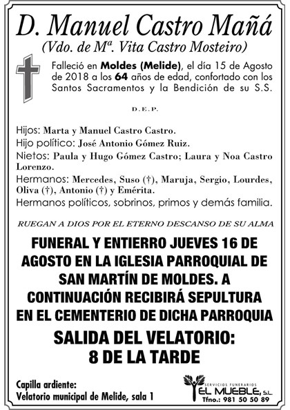 D. MANUEL CASTRO MAÑÁ