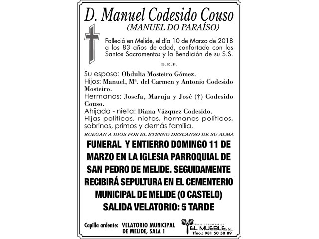D.MANUEL CODESIDO COUSO