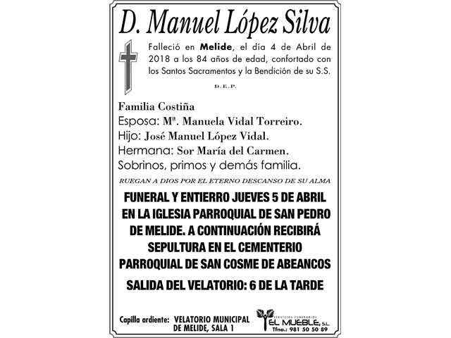 D. MANUEL LÓPEZ SILVA