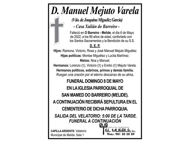 D. MANUEL MEJUTO VARELA.