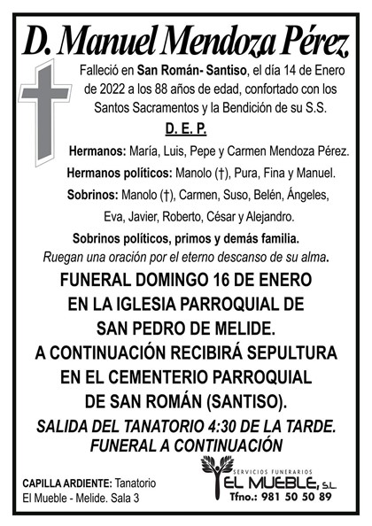 D. MANUEL MENDOZA PÉREZ.