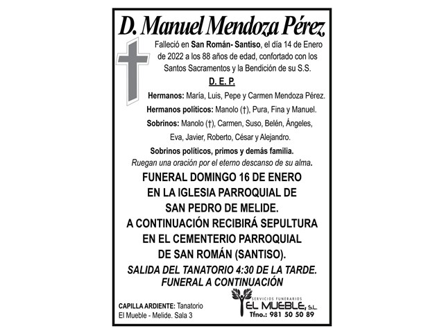 D. MANUEL MENDOZA PÉREZ.