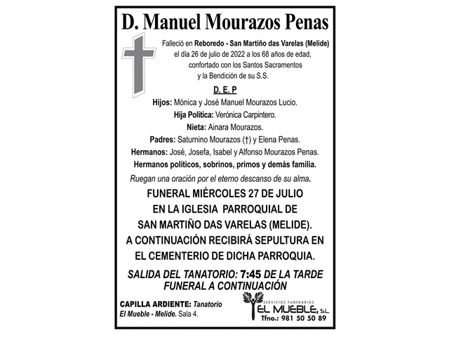 D. MANUEL MOURAZOS PENAS.