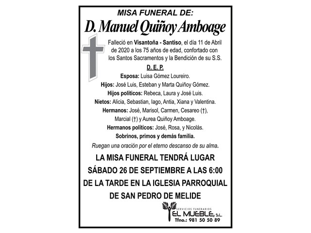D. MANUEL QUIÑOY AMBOAGE.