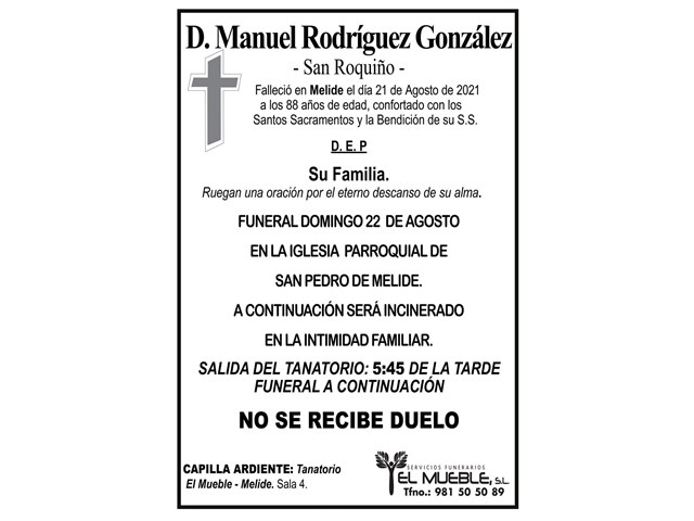 D. MANUEL RODRÍGUEZ GONZÁLEZ.