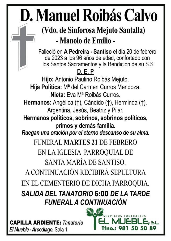 D. MANUEL ROIBÁS CALVO.
