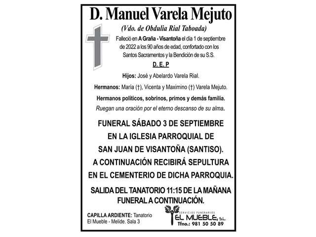 D. MANUEL VARELA MEJUTO.