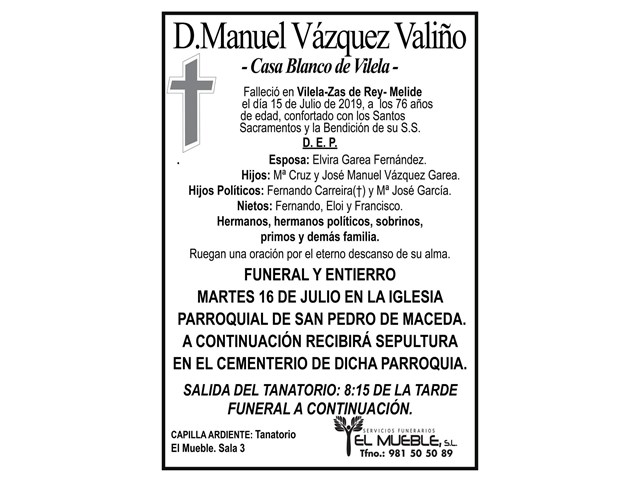 D.MANUEL VÁZQUEZ VALIÑO.