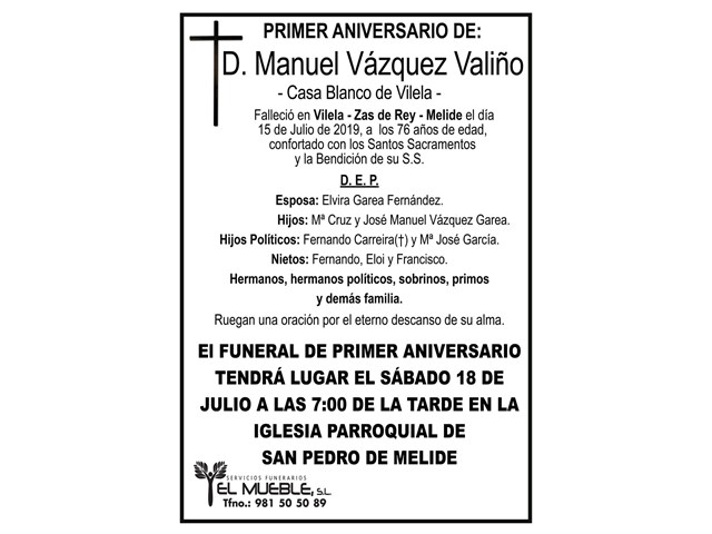 D. MANUEL VÁZQUEZ VALIÑO.