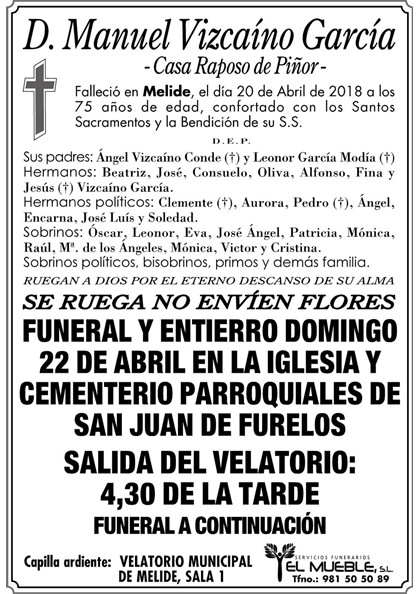 D. MANUEL VIZCAINO GARCIA