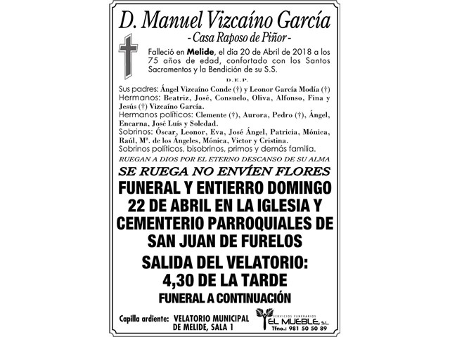 D. MANUEL VIZCAINO GARCIA