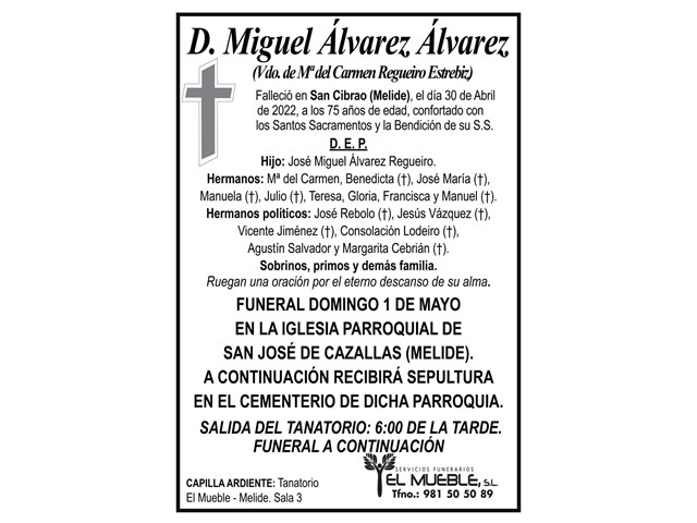 D. MIGUEL ÁLVAREZ ÁLVAREZ.