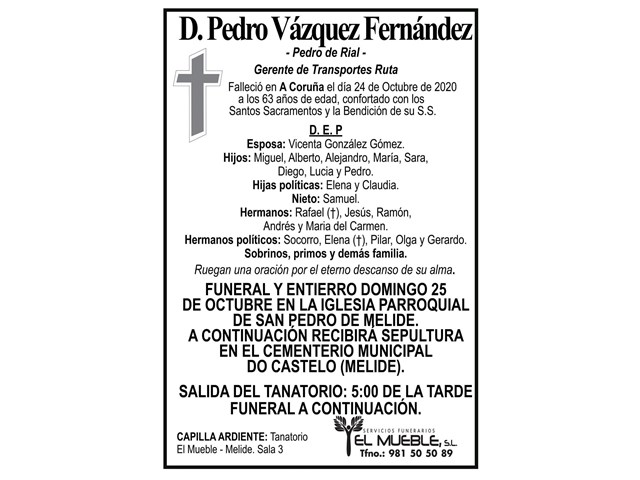 D. PEDRO VÁZQUEZ FERNÁNDEZ.