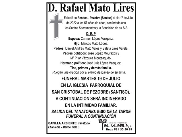 D. RAFAEL MATO LIRES.