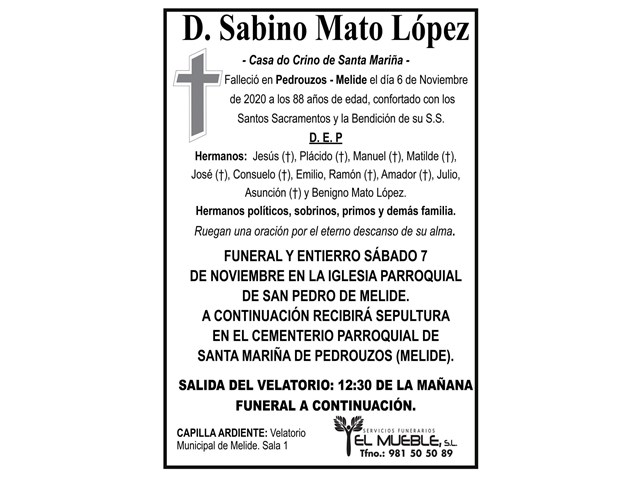 D. SABINO MATO LÓPEZ.