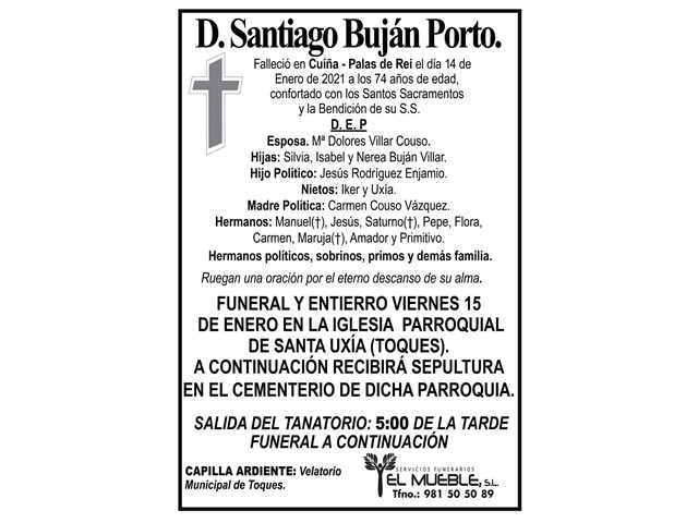D. SANTIAGO BUJÁN PORTO.
