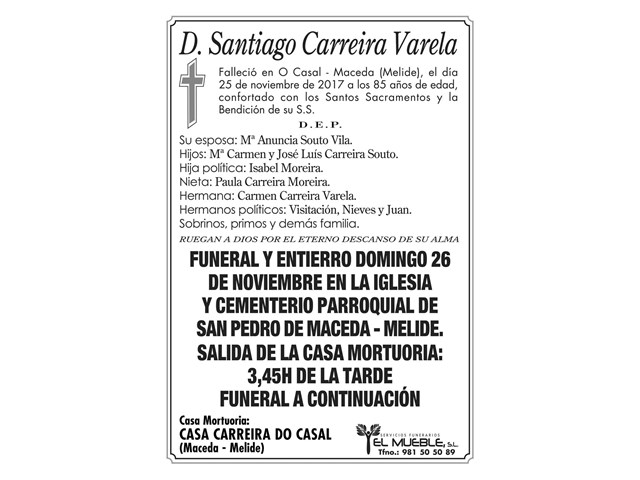 D. SANTIAGO CARREIRA VARELA