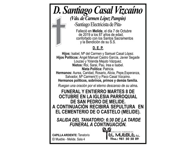 D. SANTIAGO CASAL VIZCAÍNO