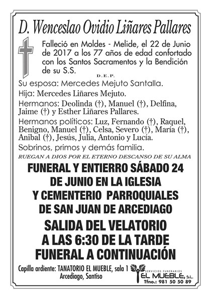 D.WENCESLAO OVIDIO LIÑARES PALLARES