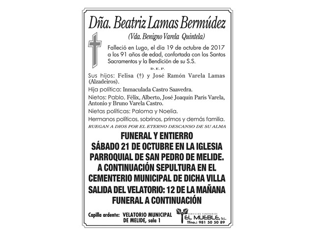 Dñ.BEATRIZ LAMAS BERMUDEZ