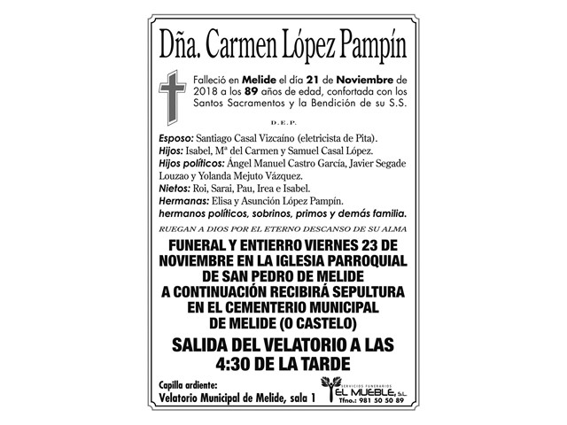 Dñ.      CARMEN LÓPEZ PAMPÍN