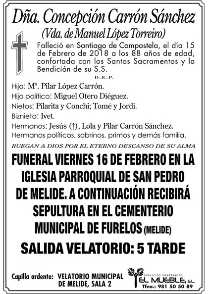 Dñ.CONCECIÓN CARRÓN SÁNCHEZ