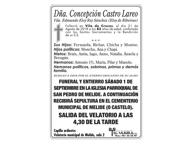 Dñ.CONCEPCIÓN CASTRO LAREO