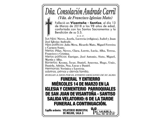 Dñ.CONSOLACIÓN ANDRADE CARRIL