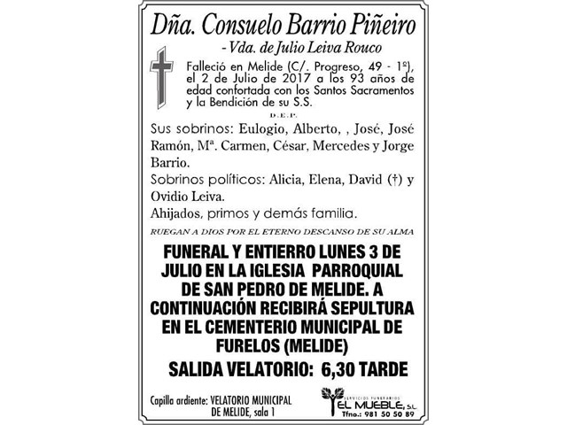 Dñ.CONSUELO BARRIO PIÑEIRO 