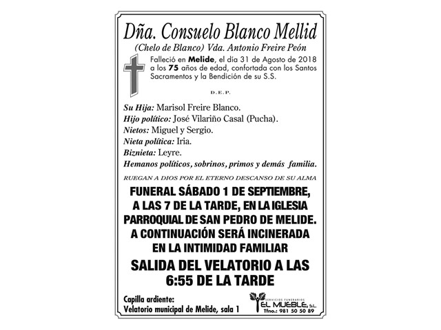 Dñ. CONSUELO BLANCO MELLID