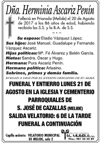Dñ.HERMINIA ASCARIZ PENIN