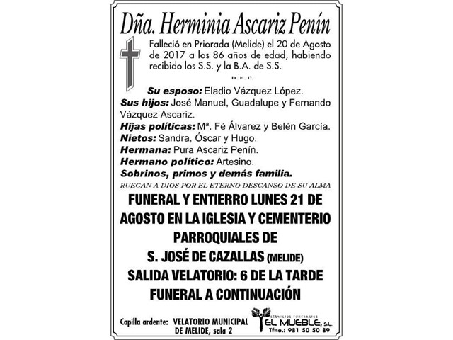 Dñ.HERMINIA ASCARIZ PENIN