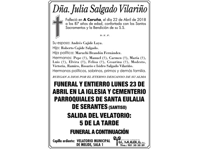 Dñ.JULIA SALGADO VILARIÑO