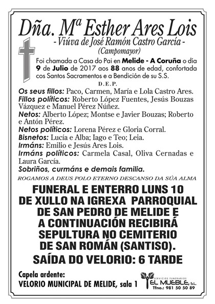 Dñ.MARIA ESTHER ARES LOIS