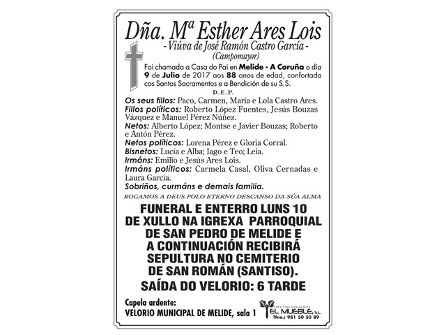 Dñ.MARIA ESTHER ARES LOIS