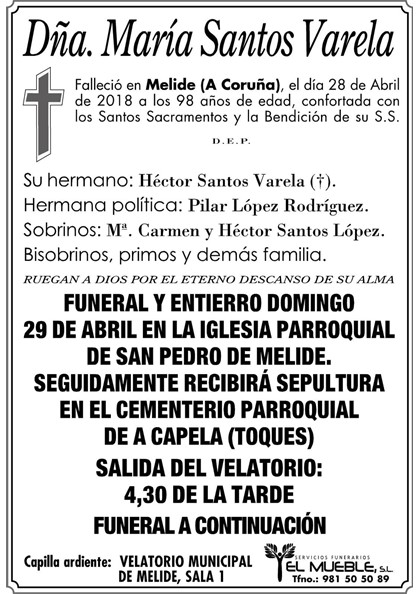 Dñ. MARIA SANTOS VARELA