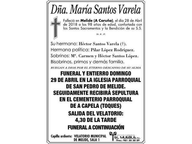 Dñ. MARIA SANTOS VARELA