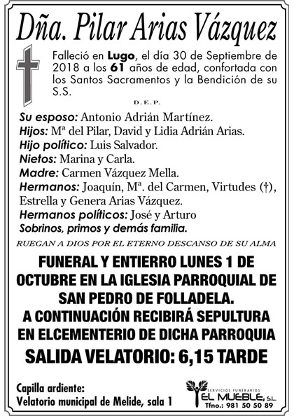 Dñ.PÍLAR ARÍAS VÁZQUEZ