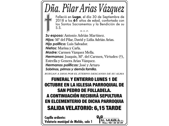 Dñ.PÍLAR ARÍAS VÁZQUEZ