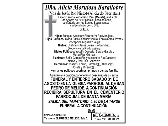 DÑA ALICIA MORUJOSA BARALLOBE