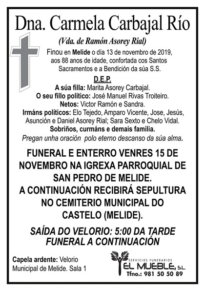 DÑA. CARMELA CARBAJAL RÍO.