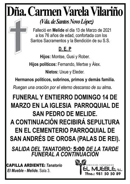 DÑA. CARMEN VARELA VILARIÑO.