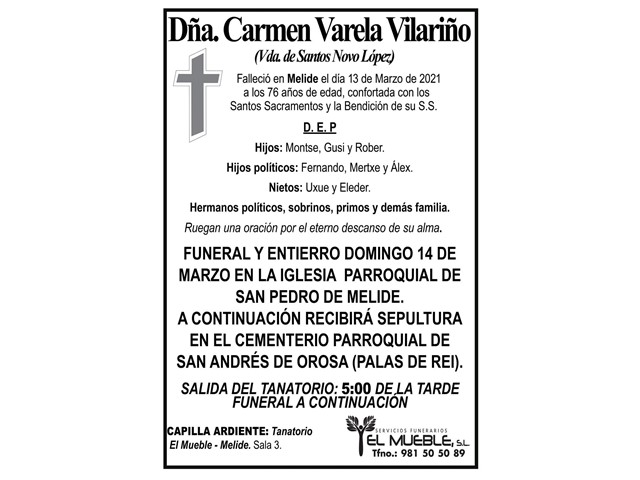 DÑA. CARMEN VARELA VILARIÑO.