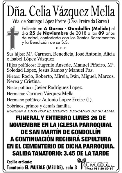 Dña.CELÍA VÁZQUEZ MELLA