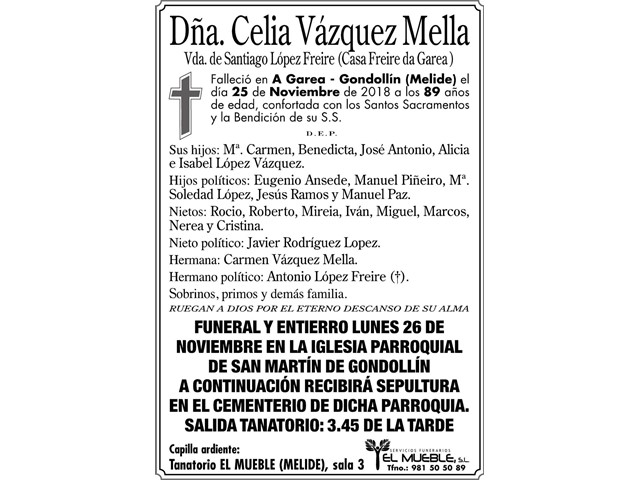 Dña.CELÍA VÁZQUEZ MELLA