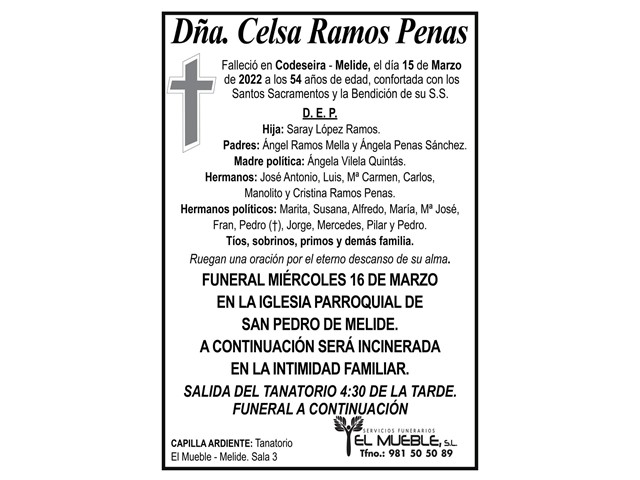 DÑA. CELSA RAMOS PENAS.